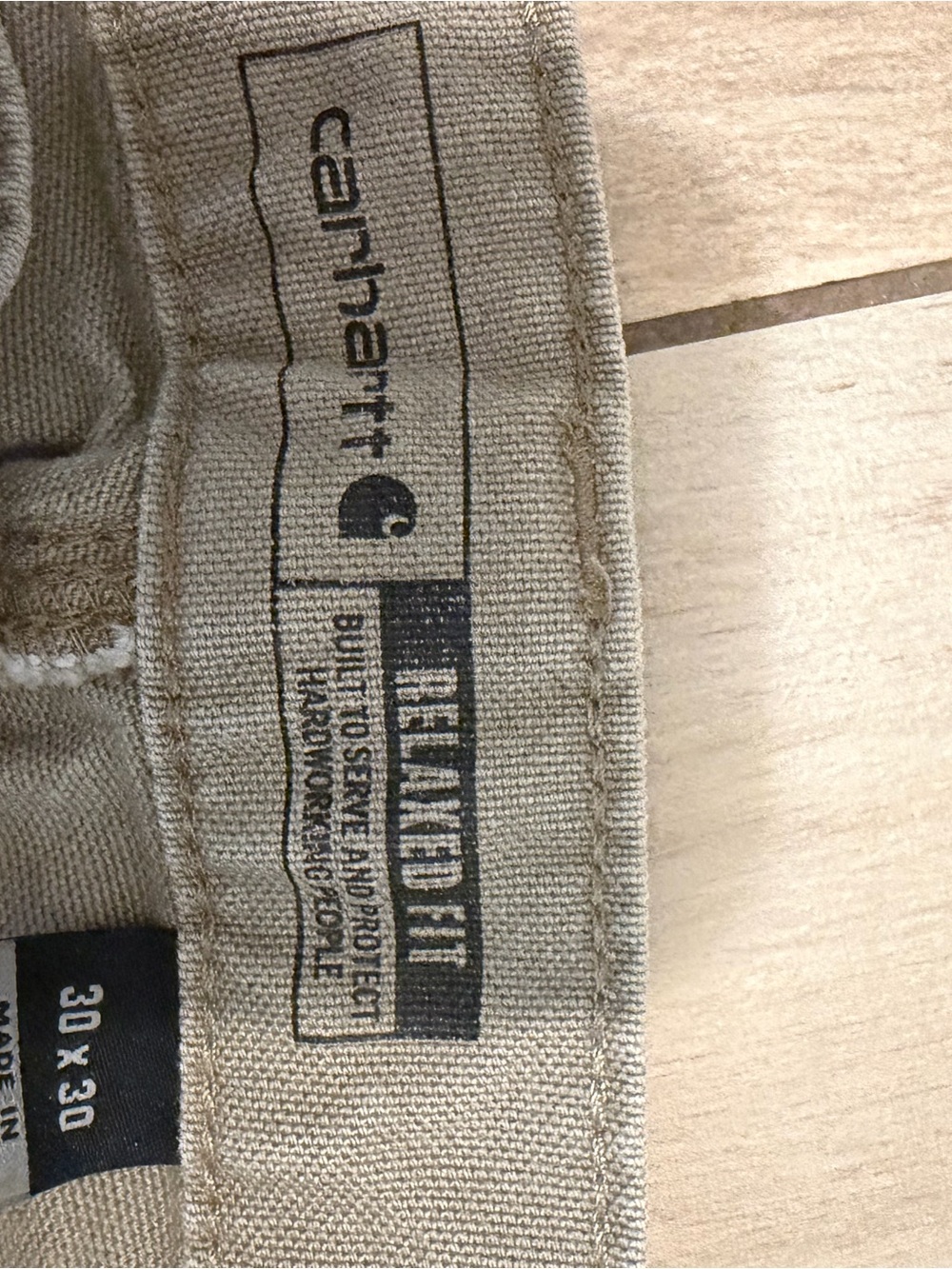 Carhartt Men’s Relaxed Fit Khaki/Tan Jeans